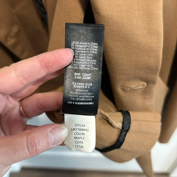 Liverpool X Living in Yellow Becca Double Breasted Tan Blazer Large EUC
